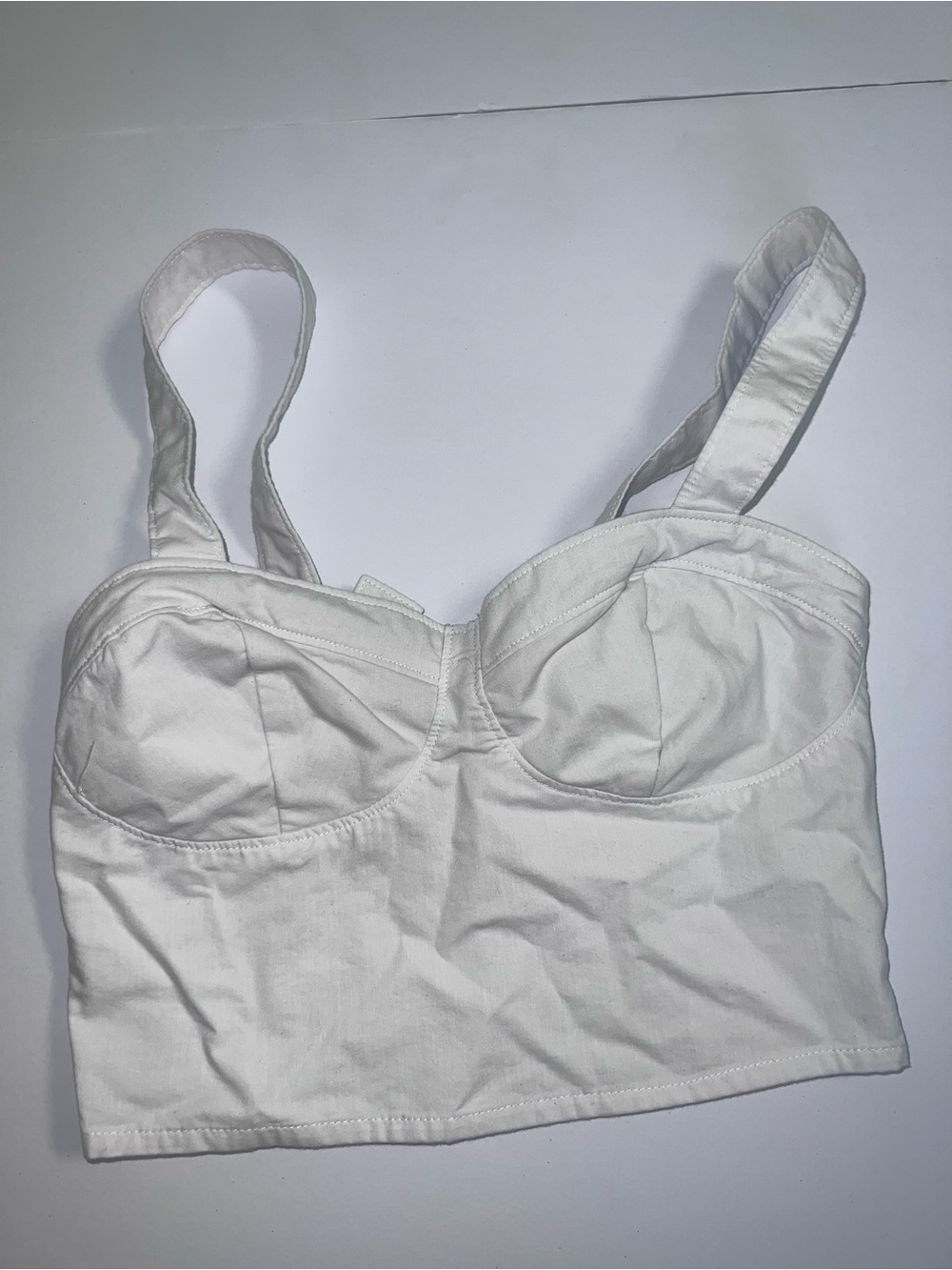 Hollister White Corset Cropped tank top